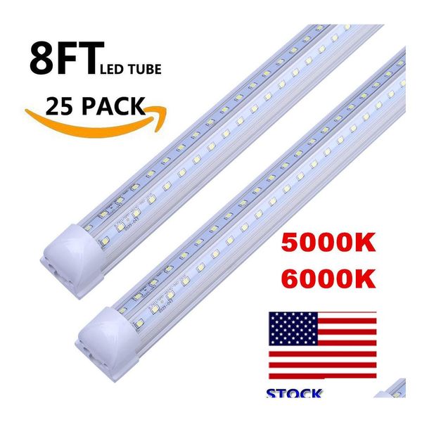 Tubes Led 5000K 6000K 8Ft Linkable T8 Refroidisseur Intégré Porte Lumière 8Foot V-Shaped Double Sides Shop Fixture Warehouse Drop Delivery L Dhkje