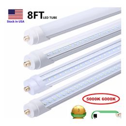 LED -buizen 8 voetlichten F96T12 8ft BBS Fluorescent Vervanging T8 T10 T12 96 45WATT FA8 Single Pin Shop Drop Levering Lighting DHO1D