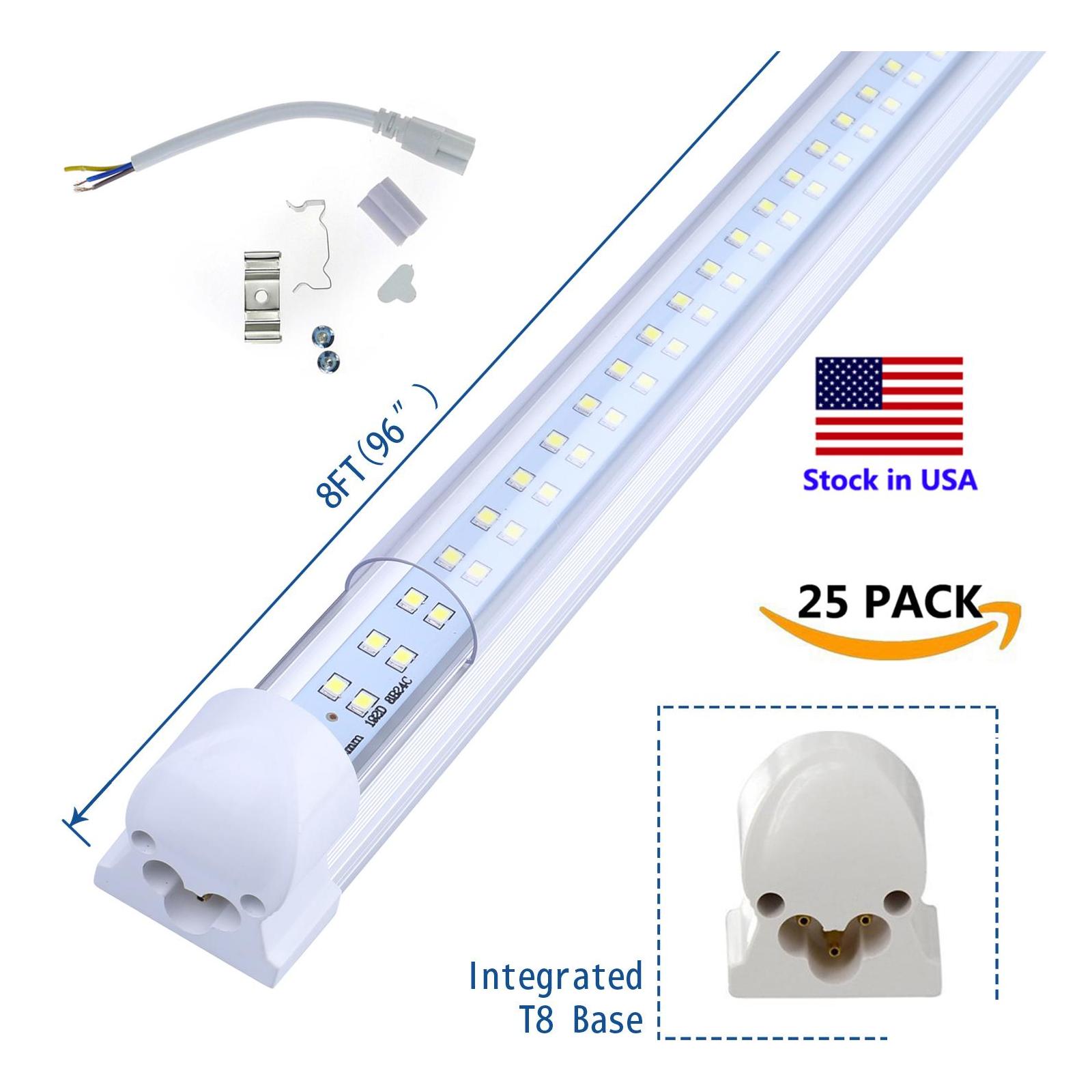 LED -rör 8 T8 FA8 V Form 8ft Integrated Light Ft Work 45W 72W 96 Double Row Fluorescerande fixturer Drop Leverans Lights Lighting Bbs Dhekk