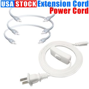 Tubos LED Cable de alimentación de CA Cable de extensión de EE. UU. Adaptador de interruptor de encendido/apagado para tubo de bombilla 1FT 2FT 3.3FT 4FT 5FT 6FeeT 6.6 FT Paquete de 100 Crestech