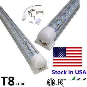 Led-buizen Koeler Deurbuis V-vormig 8Ft Lichten 4Ft 5Ft 6Ft 8 Voet T8 56W 72W 120W Dubbelzijdig Geïntegreerde Fluorescentielamp Drop Deliv Dhrgw