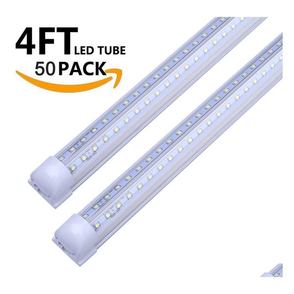 Tubos LED Tubo enlazable T8 8 pies 8 pies Alto Lumen Tienda Luminaria Forma V Integrar Doble lado Almacén Fábrica Iluminación Enfriador Do Dhpia