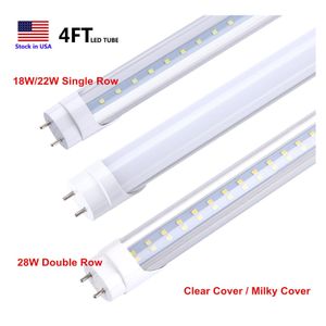 LED -buizen T8 Licht 4 ft 4Feet 18W 22W 28W BBS Verlichtingsfluorescerende buis 4ft G13 Bipin Dual Ended Power Warehouse Garage Shop Lamp Dr Dhcyi