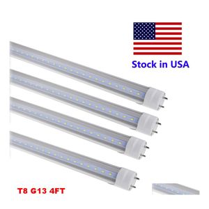 LED -buizen Tube Lights 4 ft 4Feet 18W 22W 28W Winkelverlichting 4ft Clear ER G13 Bipin 120V Dual End Power BBS Licht Drop levering Dhdgo