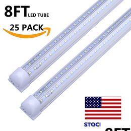 Tubos LED Luz integrada en forma de V 4 pies 5 pies 6 pies 8 pies Luces Bb T8 72W 120W Lados dobles Bbs Tienda Enfriador Puerta Entrega de entrega Iluminación Dhlgw