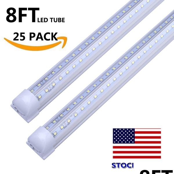 Tubos LED Luz integrada en forma de V 4 pies 5 pies 6 pies 8 pies Luces Bb T8 72W 120W Lados dobles Bbs Tienda Enfriador Puerta Entrega de entrega Iluminación Dhlgw