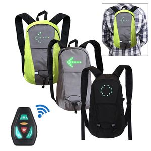 Luz de señal de giro LED Mochila de ciclismo Chaleco de ciclismo inalámbrico Bolsa de bicicleta MTB Advertencia reflectante de seguridad Chaleco de scooter eléctrico 240123