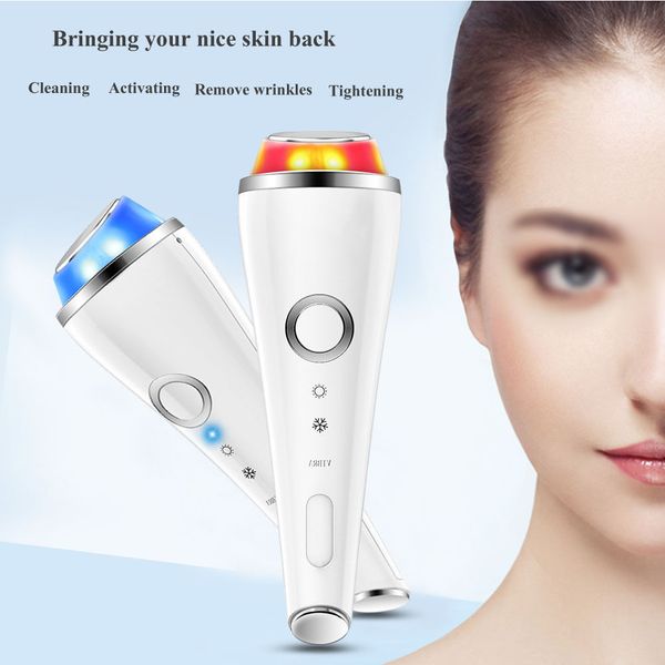 LED ultrasónico martillo frío caliente terapia fotón estiramiento de la piel masajeador SPA cuidado Facial eliminación de arrugas salud máquina de belleza