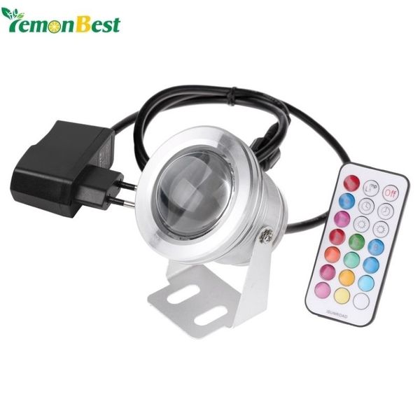 LED lampe sous-marine IP67 12 couleurs 1000LM 10W RGB fontaine lumière fonction de synchronisation piscine étang réservoir de poissons Aquarium projecteur prise ue Y2313z