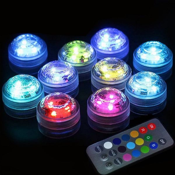 Aquariums éclairage LED lumière sous-marine pour poissons IP68 étanche à piles multicolore submersible réservoir étang piscine fête de mariage