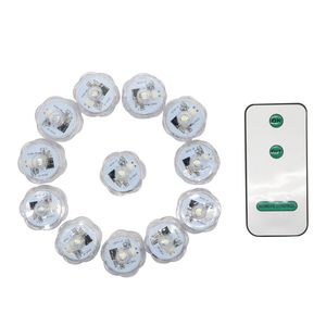 Bougie de lumière de thé de décoration florale imperméable submersible sous-marine de LED pour la décoration de mariage/fête/de Noël 12 pièces/ensemble avec contrôleur