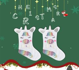 LED Unicorn Christmas Stocking Christmas Decoration Bag Sac cadeau Sac Candy Grand LED Light Christmas Sock Gift Sac Dhl 6913724