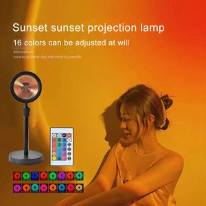 LED USB Sunset Lamp Projecteur Home Decor Night Night Hood Mood Light for Living Room Wall P ography Neon Birthday Gift 231221