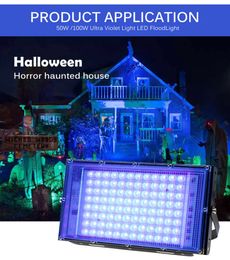 Reflector Led UV 110V 220V 50W 100W luces fiesta 395nm 400nm IP65 lámpara de escenario fluorescente ultravioleta impermeable con enchufe de EE. UU./UE