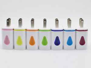 Chargeur mural LED double USB 2 Ports allument goutte d'eau maison voyage adaptateur secteur AC US prise ue pour Samsung HTC tablette
