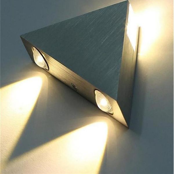 Lámpara de pared Led de 3W, luz de pared triangular con cuerpo de aluminio para dormitorio, iluminación del hogar, luminaria para baño, aplique de pared 247a