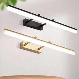 LED-wandlamp badkamer gouden, zwart, wit, chroom aluminium spiegel muur verlichting ijdelheid lamp binnen verstelbare hoek wandlampen 210724