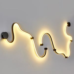 Led wandlamp post moderne minimalistische woonkamer gangpad decoratie creatieve smeedijzeren Europese stijl tv achtergrond wandlamp