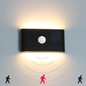 Mur LED lumière extérieure étanche IP65 avec détection du corps humain moderne nordique lampes murales salon porche lampe de jardin