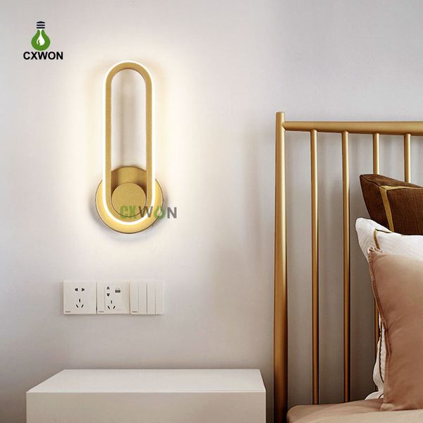Aplique de pared LED, luz de pared giratoria interior moderna, lámpara de noche para dormitorio de 12W para decoración del hogar, accesorios de iluminación