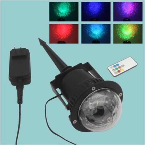 LED Water Ripples Stage Light AC 100-240V 3w RGBW Projecteur étanche Lampe de scène avec télécommande Holiday Home Party