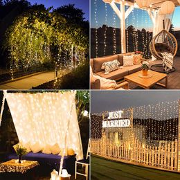 LED Waterfall String Light 240-640 LED Meteor Douche Rain Gordijn Lights Holiday Decoratieve lamp voor Home Garland Shopping Mall