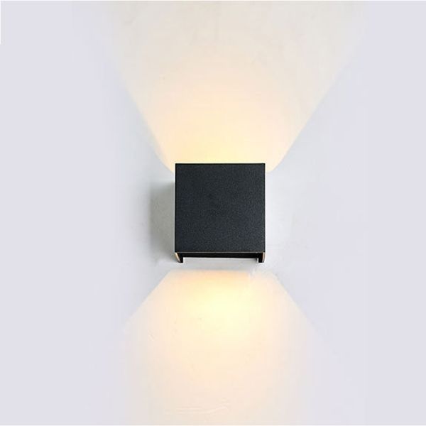 Lampes murales d'extérieur étanches à LED 12W 3000K IP65 en aluminium mat Mondern éclairage de porche noir montage haut et bas porches modernes lumières de jardin intérieur USASTAR