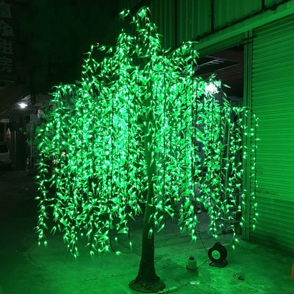 LED Willow Tree Light 4536pcs 3.5m Couleur verte Décorations de jardin Résistant à la pluie Utilisation intérieure ou extérieure Décoration de jardin féerique de Noël