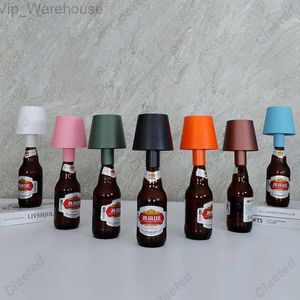 LED bouteille de vin lampe tête lampe de table amovible et amovible décoration de charge portable pour bar café atmosphère veilleuse HKD230824