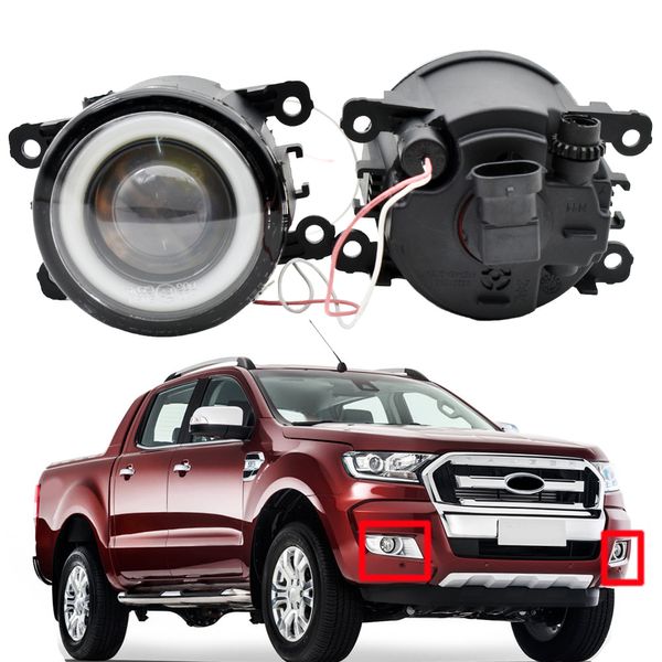 LED con lente Luces antiniebla Línea de corte para Ford Ranger T6 2012-2015 / T6 Facelift 2016-2018 Angel Eye DRL Daytime Running Car Stying