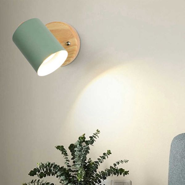 LED avec interrupteur EU/UL Plug Simple lampe de chevet nordique coloré abat-jour Gu10 support de lampe appliques murales pour chambreHKD230701
