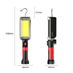 LED TRAVAIL LEIL COB COB VILLIÈRE 8000lm lampe rechargeable Utilisation 2 * 18650 Batterie LED Clip de crochet de lumière magnétique Portable étanche