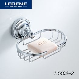 LEDEME Porte-savon de salle de bain en acier inoxydable Boîte de douche Étagère murale Plats Étagères Plateau de bain Accessoires L14022 Y200407