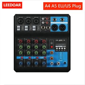 LEEDOAR Audio 4 5 canaux mélangeur de son Console Portable professionnelle entrée d'ordinateur 48 v puissance diffusion en direct A4 A5 PK TEYUN JIY y240110