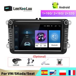 Leekooluu 2 Din Autoradio pour VW / Skoda Octavia Golf 5 6 Touran Passat B6 Polo Jetta 8 "GPS WiFi Android Car Radio7797737