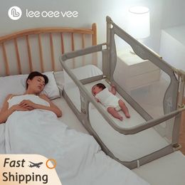 Leeoeeevee lit simple et léger pour bébé à double usage confortable lit pour tout-petit dans la protection de la sécurité berceau de chevet 240428