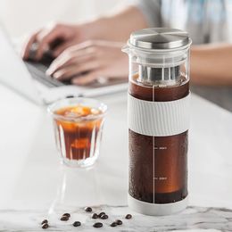 Leeseph Draagbare luchtdichte Cold Brew ijskoffiezetapparaat Thee-ei - 800 ml Cold Brew koffieketel Brouwen glazen karafkan 240226