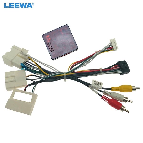LEEWA Car Audio 16PIN Lecteur DVD Adaptateur de câble d'alimentation avec boîte Canbus pour Renault Captur Kadjar 2015 Faisceau de câblage stéréo # 70261W