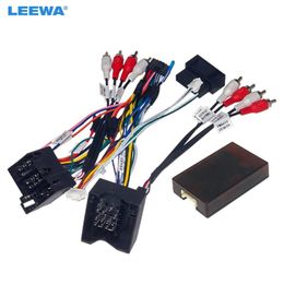 LEEWA Auto Audio Android 16PIN Power Kabel Adapter Met Canbus Doos Voor Audi 2004-2008 A3 A4 A6 TT Power Kabelboom Radio Draad #216c