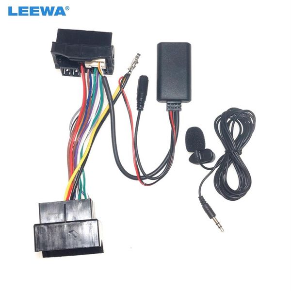 LEEWA Car Bluetooth Module AUX-in Audio MP3 Music Adapter 16Pin Stereo Wire Harness para BMW X5 X3 Z4 E83 E85 E86 E39 E53 # 6587340Y