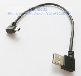 Câbles, 90 degrés coudé à gauche MINI USB 5Pin mâle à coudé à gauche USB2.0 mâle câble de connecteur de Charge de données environ 25CM/2PCS