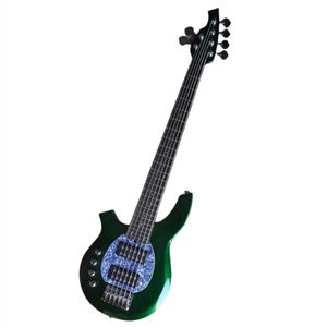 Linker 6 Strings Metallic Green Electric Bass Guitar met Chrome Hardware Aanbieding Logo/Color Customize