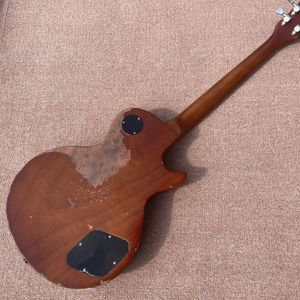 Guitarra eléctrica envejecida o reliquia para zurdos, acabado nitro, Peter Green Garry, Lemon Burst, cuerpo y mástil, encuadernación de trastes, 1 pieza. 01