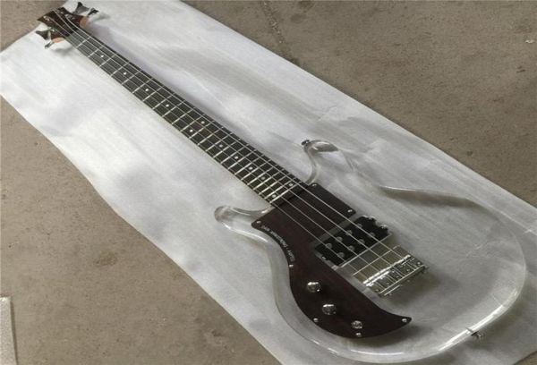 Main gauche main gauche 4 cordes acrylique corps électrique basse guitare cristal guitare pickguard 6911917