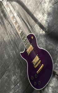 Guitarra de guitarra Purple LP de la mano izquierda Guitarra Electrice Guitarra Electric Guitar Hardware Golden Hardware de alta calidad 1954328