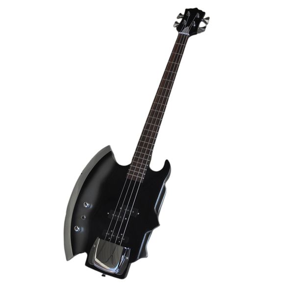 Guitare basse électrique noire à 4 cordes pour gaucher avec couverture de pont Offre Logo/Couleur Personnaliser