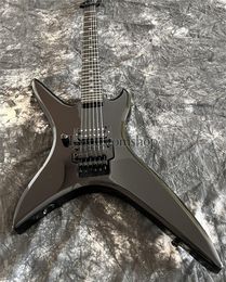 Zurdo BC Stealth Legacy Chuck Schuldiner Guitarra eléctrica negra brillante Incrustación de diamante Wrap Arround Tailpiece Puente rígido
