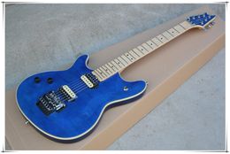 Guitare électrique gaucher à corps bleu HH, micros ouverts avec matériel chromé, touche en palissandre, peut être personnalisé