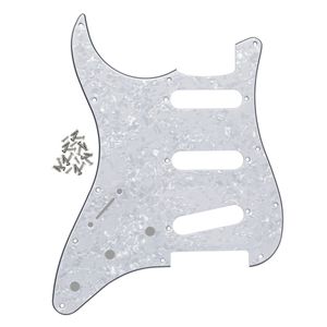 Pickguard guitare SSS gaucher 11 trous plaque à gratter avec vis pour pièces de guitare électrique perle blanche