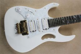 Micros H-S-H blancs pour gaucher 24 frettes Guitare électrique JEM 7V Steve Vai DiMarzio Floyd Rose Accessoires de Corée Golden Hardware